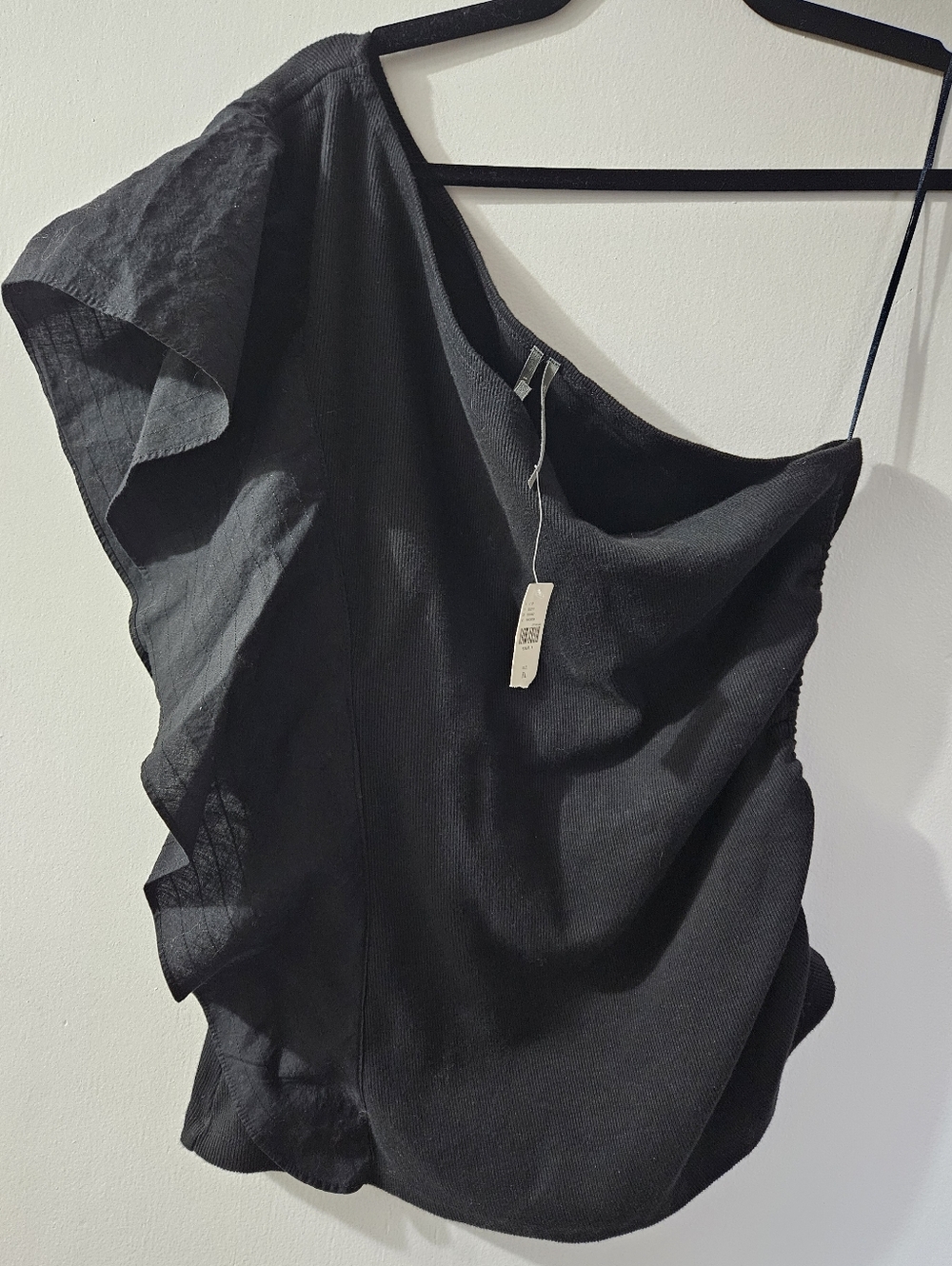 Anthropologie One-Shoulder Ruffled Blouse
